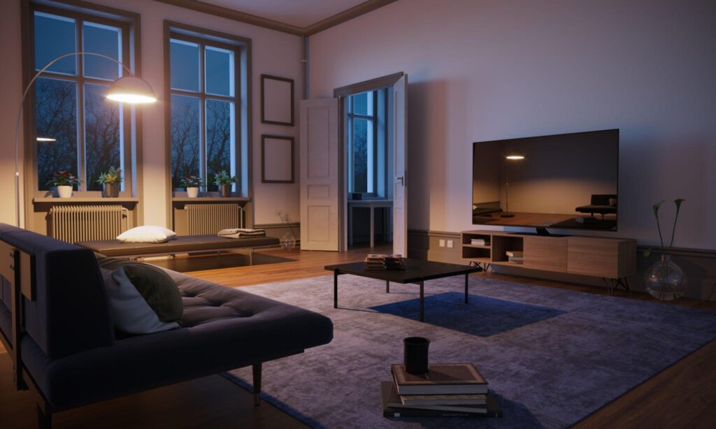interior rendering of living room