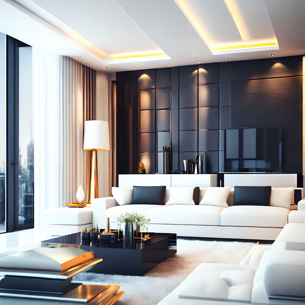 interior design of modern living room.