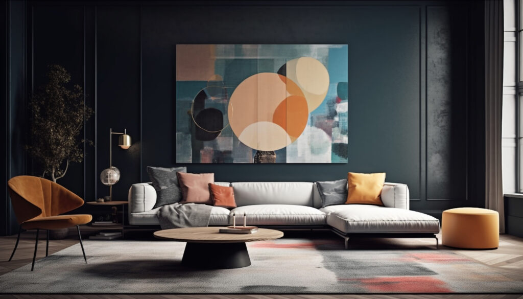 modern apartment with comfortable sofa decor generated by ai