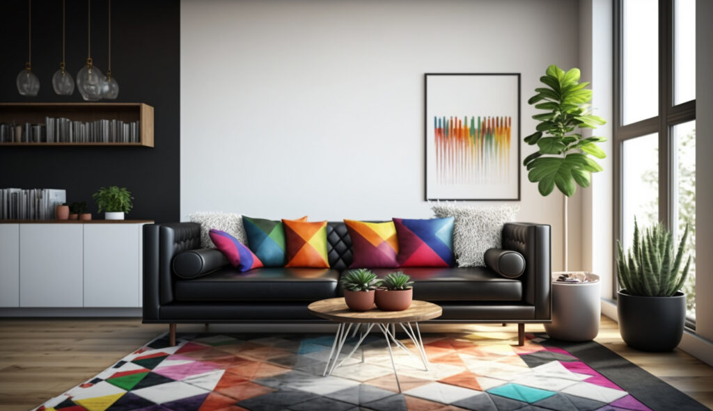 Modern domestic room with elegant home interior design
